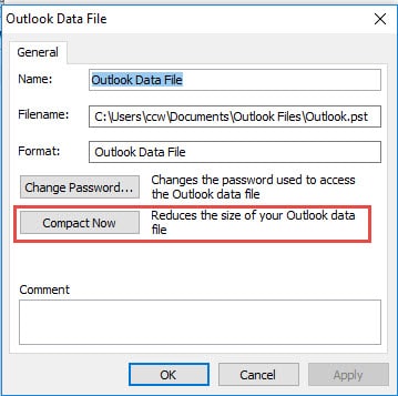 紧凑的Outlook PST数据文件