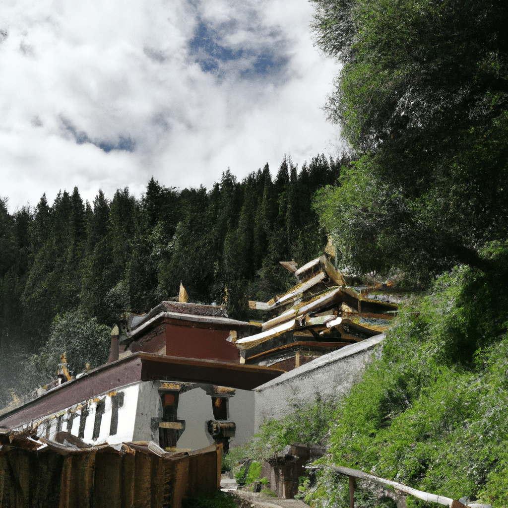 Mountain Tibetan temple