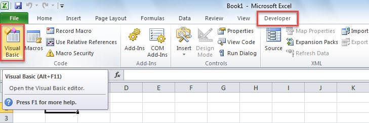 触发Excel VBA编辑器