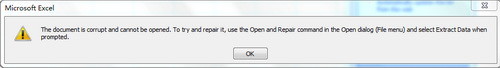 Excel能够通过修复或删除不可读的内容来打开文件。