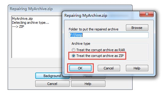 WinRAR修复Zip文件